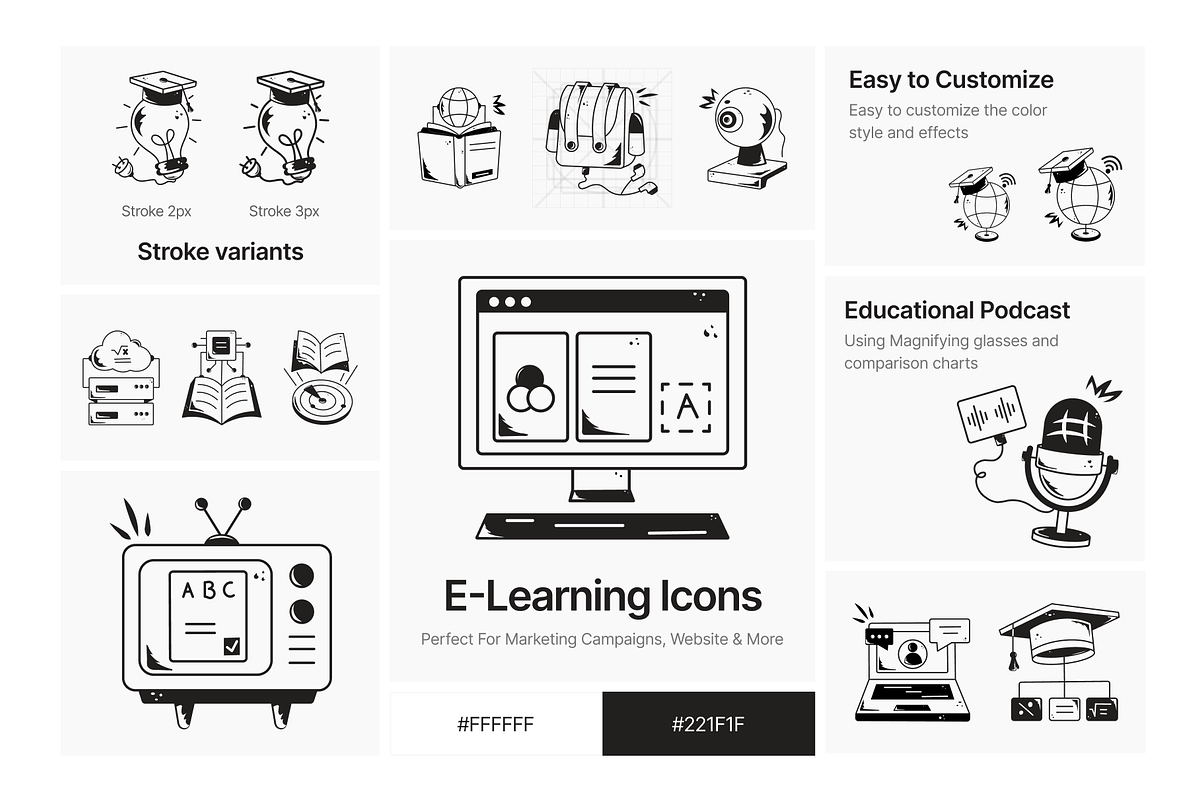 Animated E Learning Icons, a Solid Icon by Prosymbols (Photo 4 of 7)