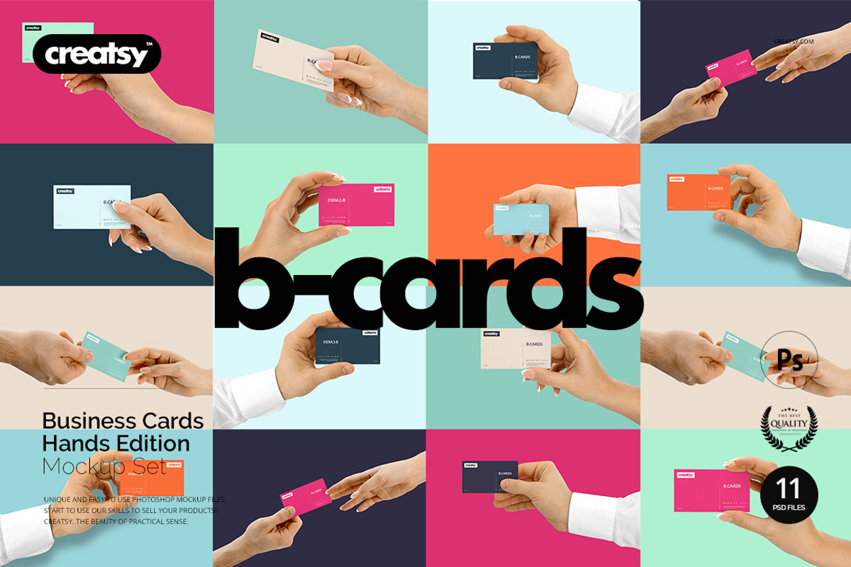Business Cards Mockup Hands Edition, a Business Card Template by creatsy5 (Photo 1 of 16)