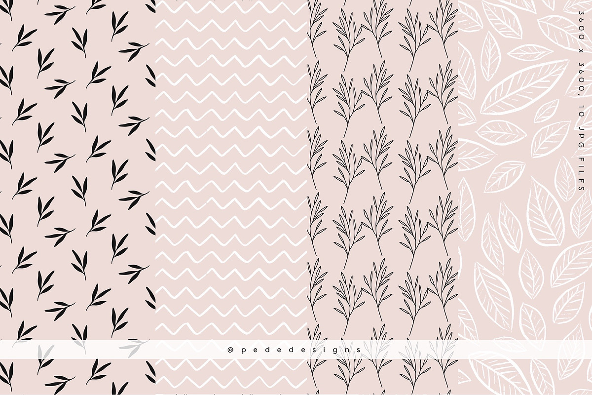 Delicate Digital Paper Pack, a Pattern Graphic by PeDe Designs (Photo 4 of 4)