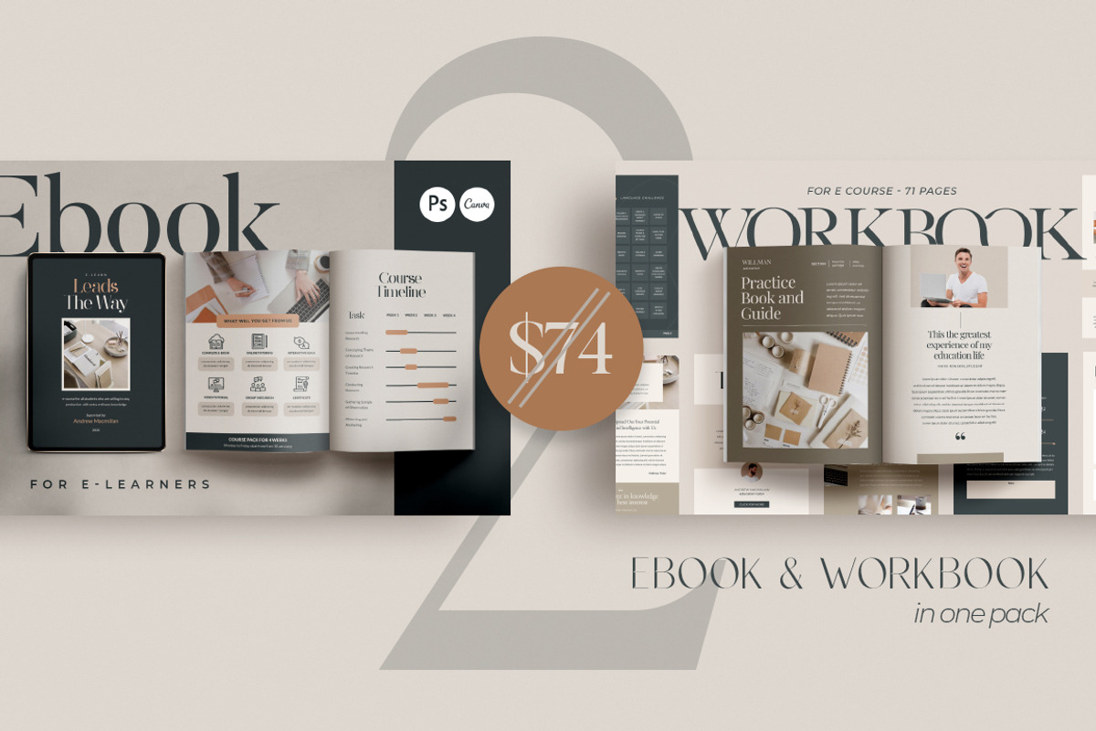 2in1 Bundle eBook + Workbook CANVA, a Magazine Template by Eviory (Photo 2 of 51)