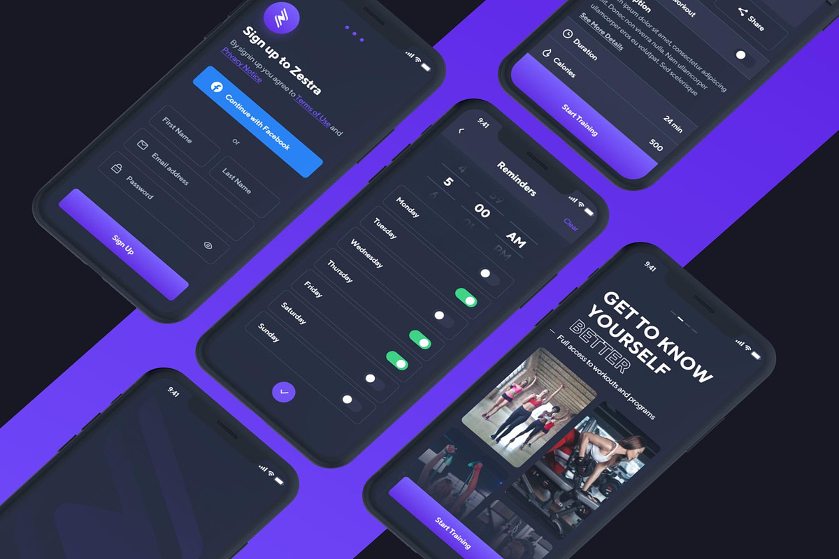 Zestra Fitness UI Kit, an UI Kit Template by Lumina_ui_ux202 (Photo 4 of 6)