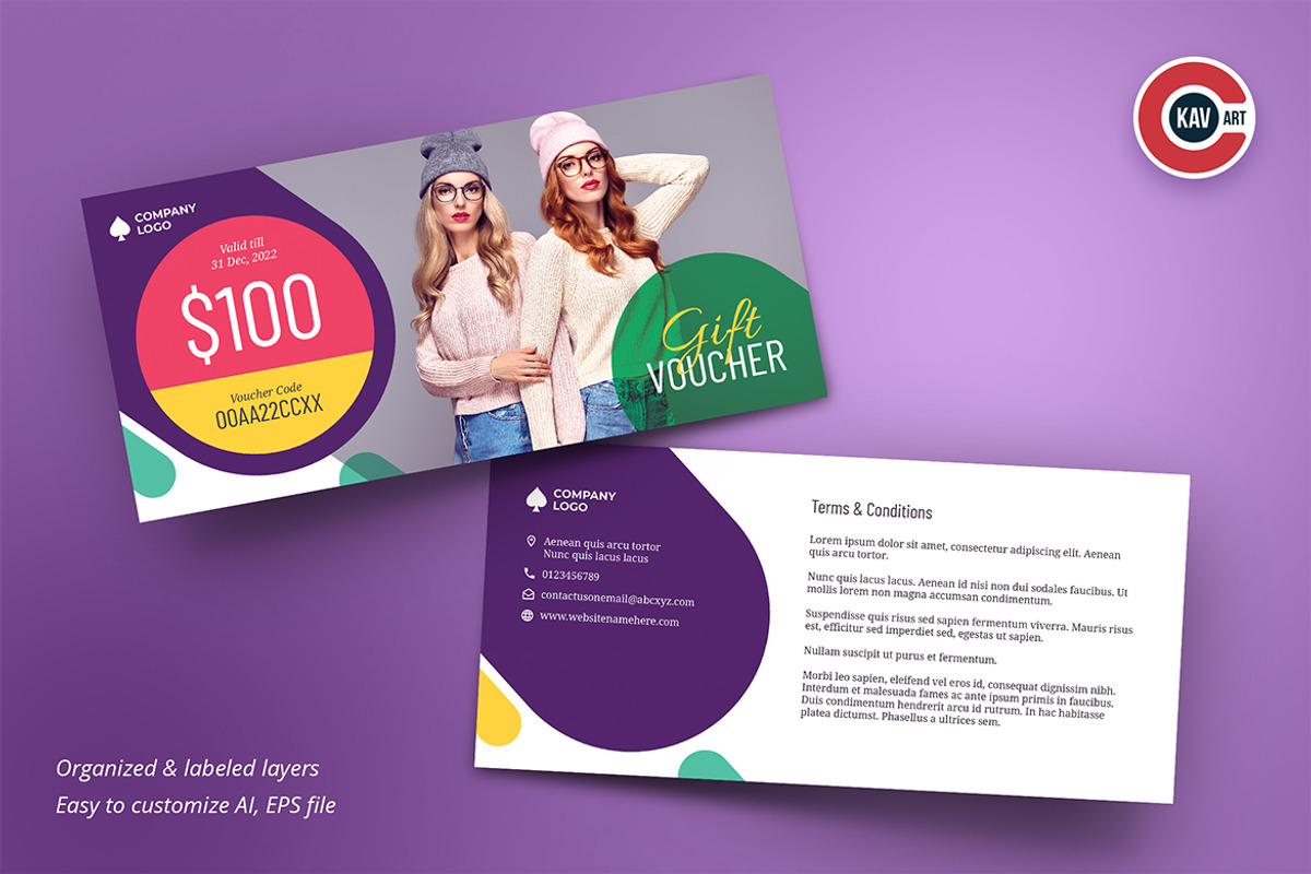Gift Voucher Design Template, a Social Media Template by C-Kav (Photo 3 of 3)