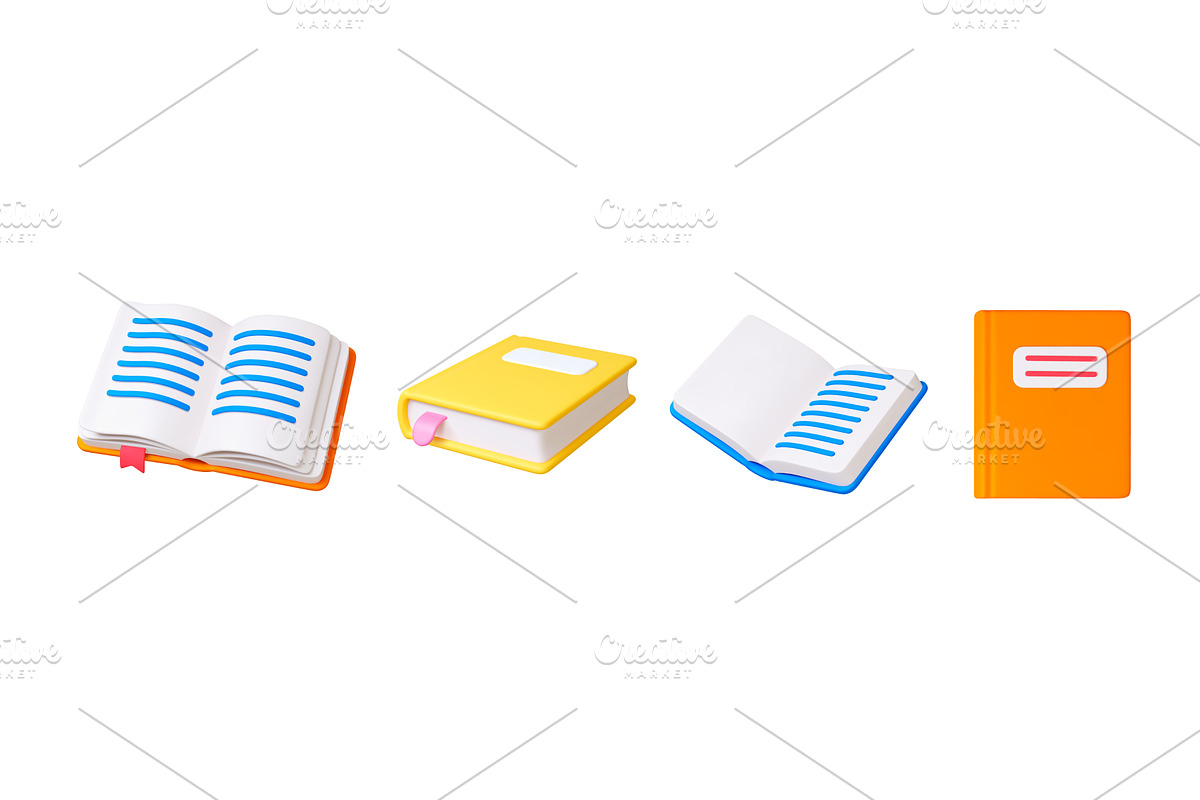 Book 3d icon. Isolated books, open, an Object Illustration by Valerie Bodnar
