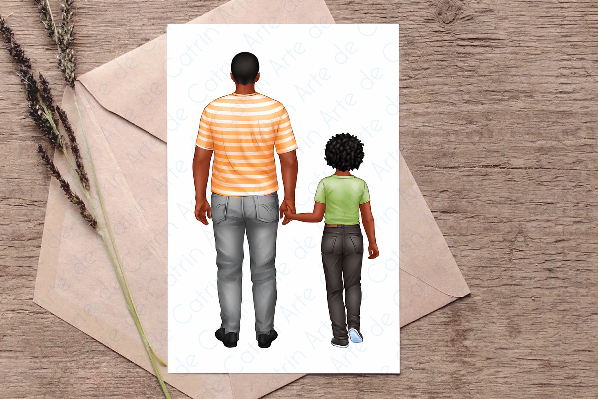Best Daddy Clipart, Dad and Children, a Person Illustration by ArtedeCatrin (Photo 8 of 11)