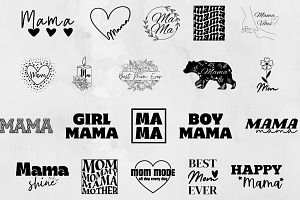 Mama, Mom, Mother Silhouette SVG, a Texture Illustration by newminddesign