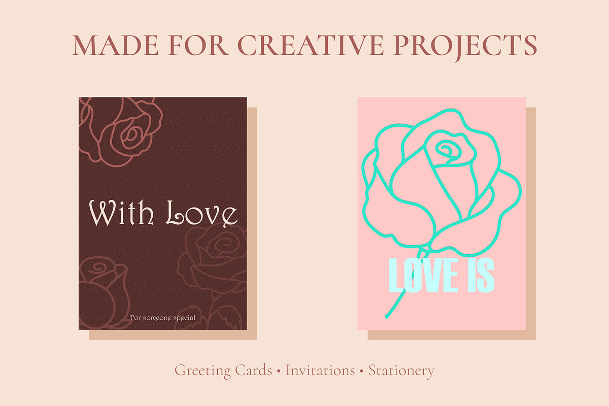 ROSE LINE ART SET, an Object Illustration by OREHOVKA (Photo 3 of 4)