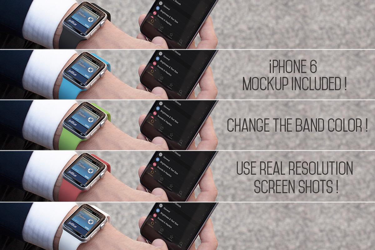 12 Apple Watch Mockups, an iPhone Mockup by ZedProMedia (Photo 3 of 5)