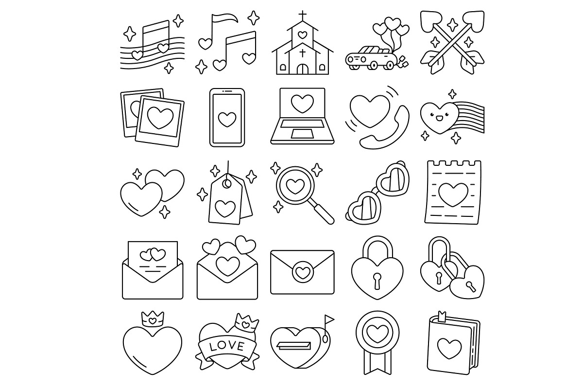 LoveWeddingHeartValentine Line100, an Outline Icon by MRPOR (Photo 3 of 4)