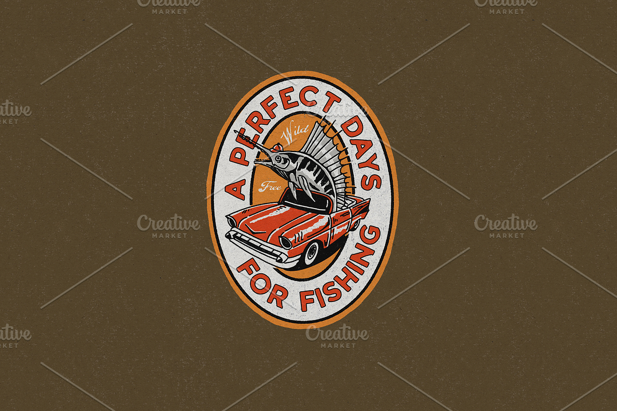 Vintage Fishing Logo Templates, a Sport Illustration by creatorimage (Photo 4 of 5)