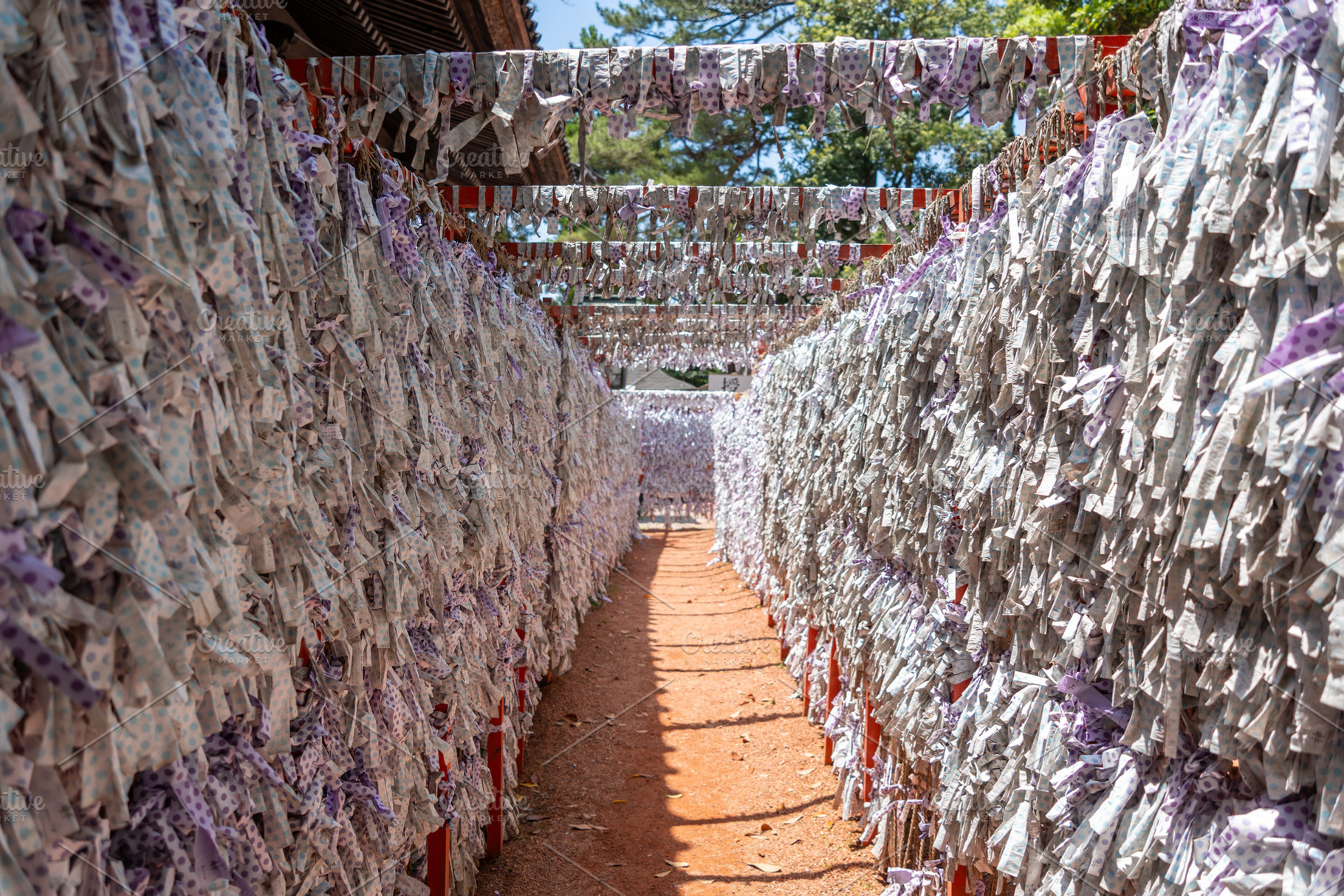 Omikuji fortune path at Ishiura Shrine in Kanazawa, an Architecture Photo by GoodGoods