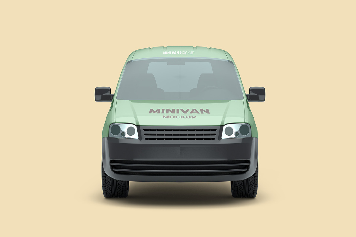 Mini Van Mockup - 6 views, an Advertising Mockup by Illusiongraphic (Photo 4 of 20)