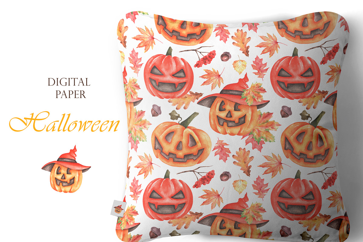 Halloween watercolor set. Fall., a Seasonal Illustration by SabinaWatercolorArt (Photo 10 of 14)