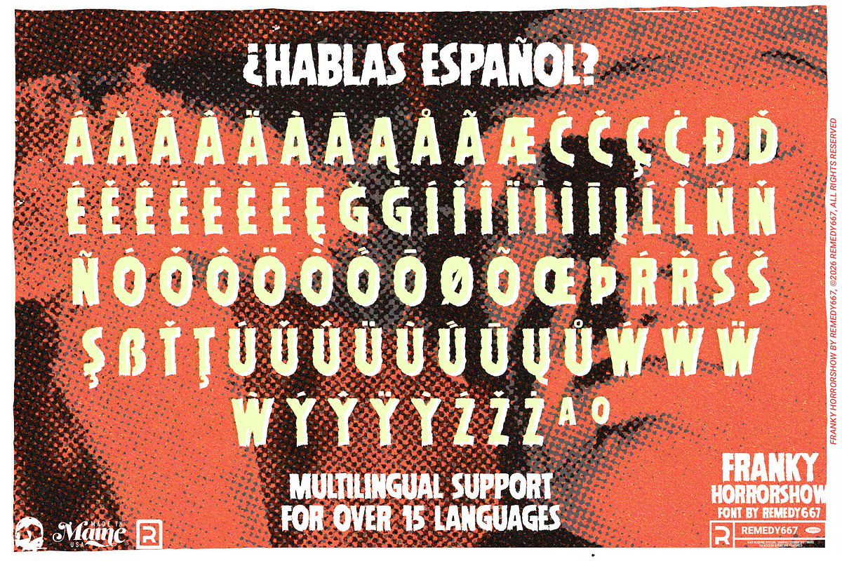 Franky Horrorshow - Monster Font, a Sans Serif Font by Remedy667 (Photo 8 of 10)