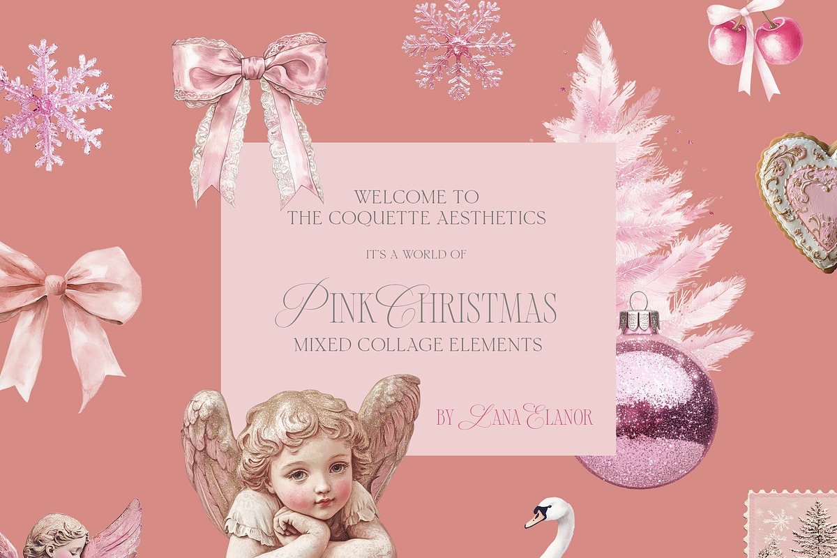 PINK CHRISTMAS COQUETTE COLLAGE, an Object Graphic by Lana Elanor (Photo 3 of 9)