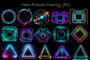 Neon Frame Overlays JPG ,Overlays, a Background Graphic by Chipshpow Graphics (Thumbnail 13 of 13)