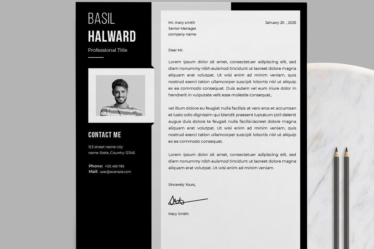 Black & White Resume CV Design, a Resume Template by MightyDesign (Photo 4 of 7)