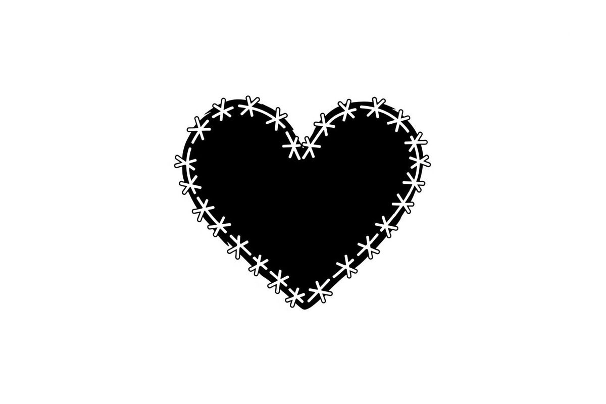 Stitched Heart Silhouette Vector Bun, an Illustration by Designs_River (Photo 9 of 41)