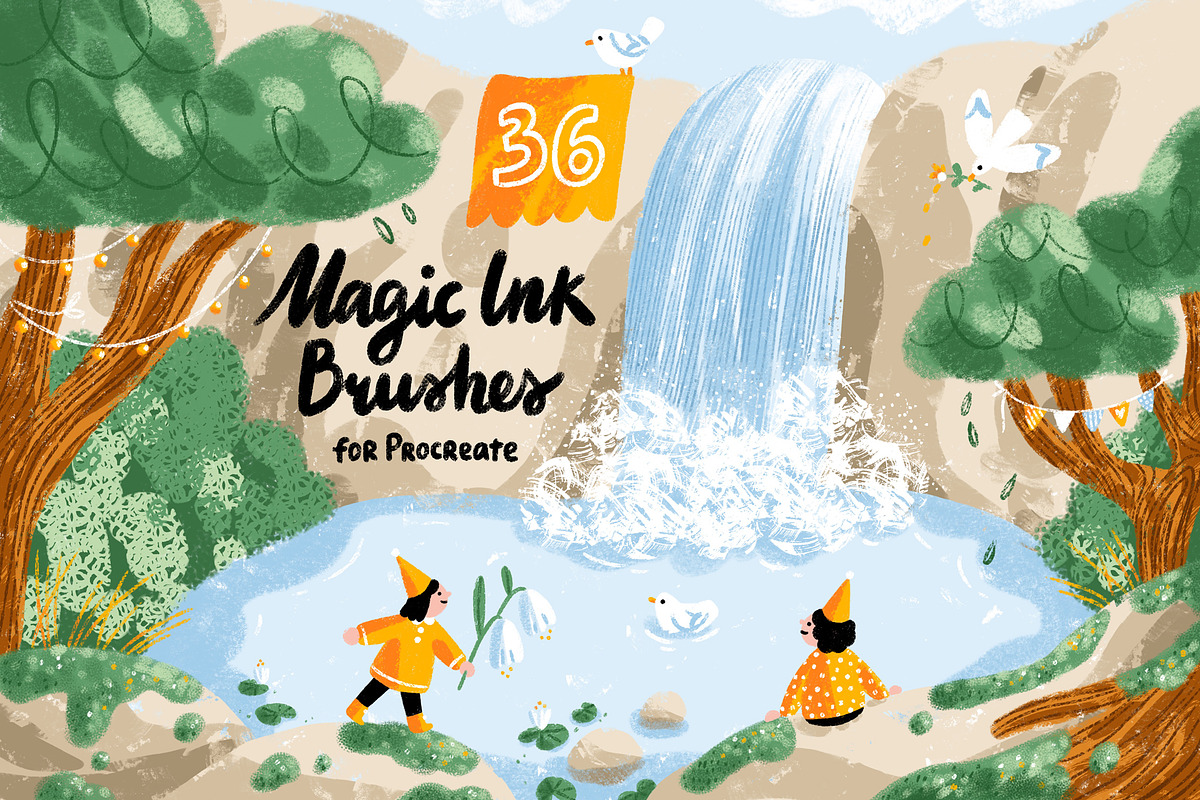 Magic Ink Brushes for Procreate, a Brush Add-On by Stolenpencil (Photo 1 of 7)