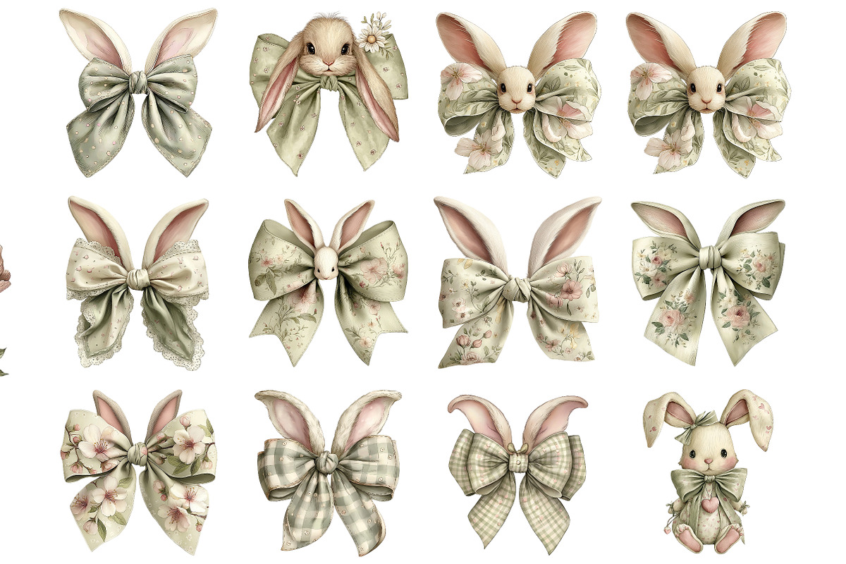 Easter Bunny Bow Clipart, an Illustration by DreamArtGraphic (Photo 2 of 5)