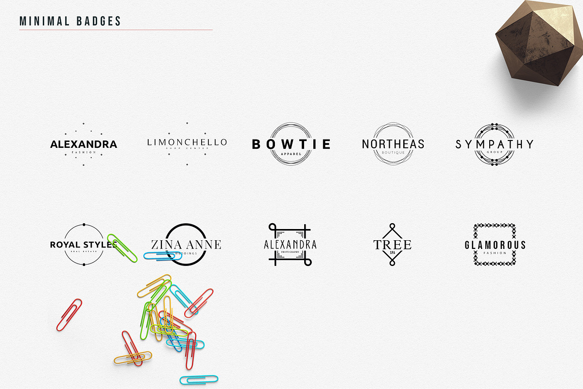 Minimal Badges | 30 Logo Templates, a Branding & Logo Template by VP Fonts (Photo 11 of 17)
