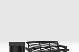 3D Model Bench Park 39