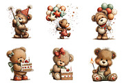Whimsical Teddy Bear Birthday Clipar, an Illustration by Designworld (Thumbnail 8 of 10)