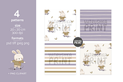 Rabbit skater kids patterns, a Pattern Graphic by vatrushkaprint_store (Thumbnail 2 of 4)