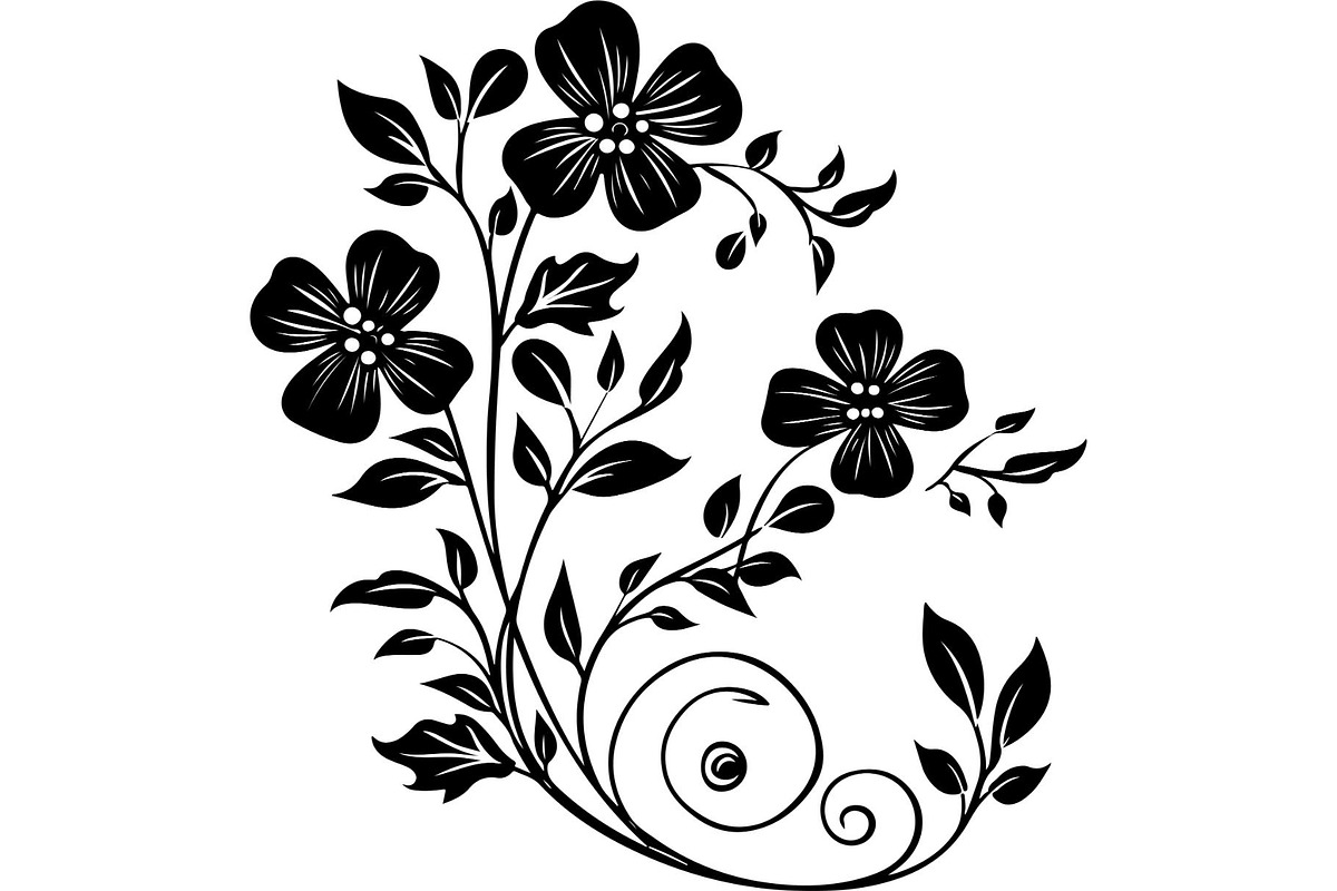 Elegant Botanical Flower Silhouette, an Object Graphic by Designer_Momina (Photo 1 of 16)