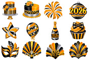 New Year Watercolor Clipart, an Illustration by Designworld (Thumbnail 4 of 4)