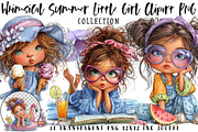 Whimsical Summer Little Girl Clipart, an Illustration by OK Design (Thumbnail 1 of 6)