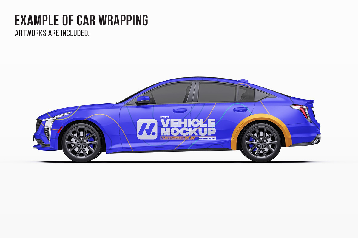 2025 Luxury Sport Sedan Set, an Advertising Mockup by Halal Graphic Studio (Photo 7 of 12)