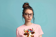 Colorful cow wearing a flower crown., an Animal Illustration by yod67 (Thumbnail 8 of 8)