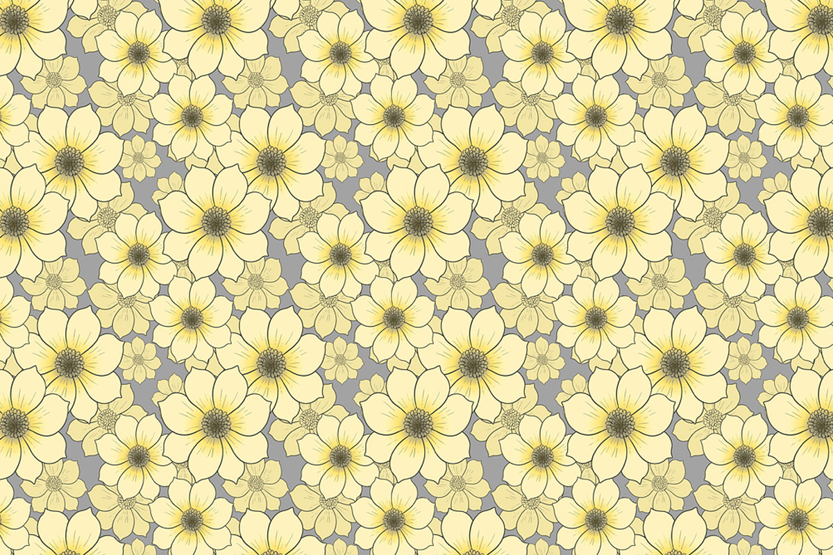 Butter Yellow and Grey Floral, a Pattern Graphic by Sharon Schwalbe (Photo 6 of 8)