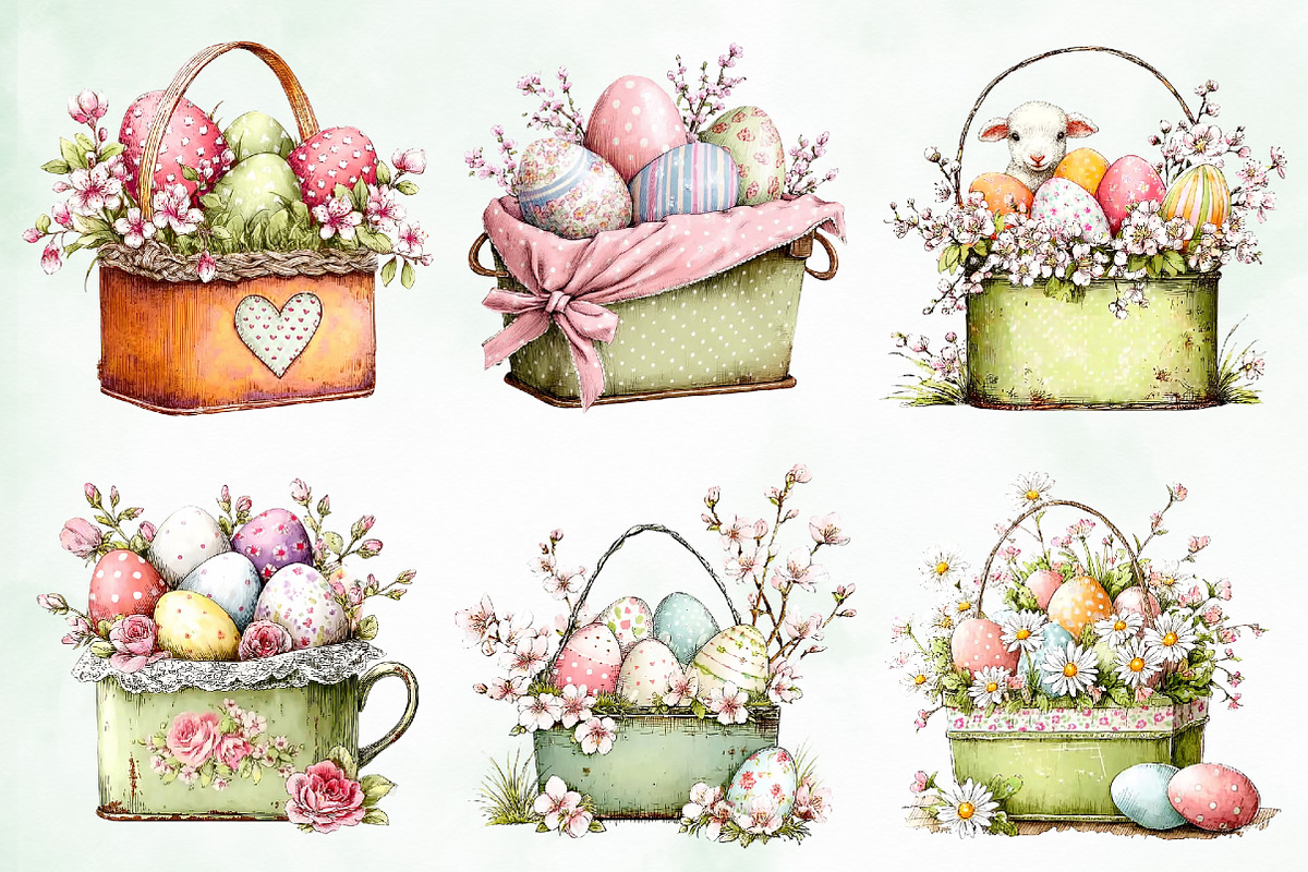 Whimsical Easter Basket Png Clipart, an Illustration by Creative Art (Photo 7 of 8)