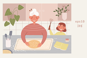 Grandma and granddaughter