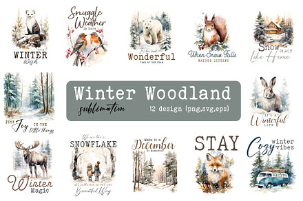 Winter Woodland Sublimation Bundle