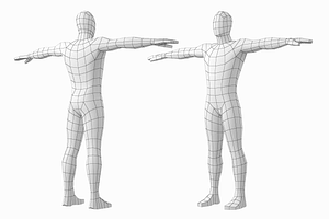 Natural Female And Male In T-Pose