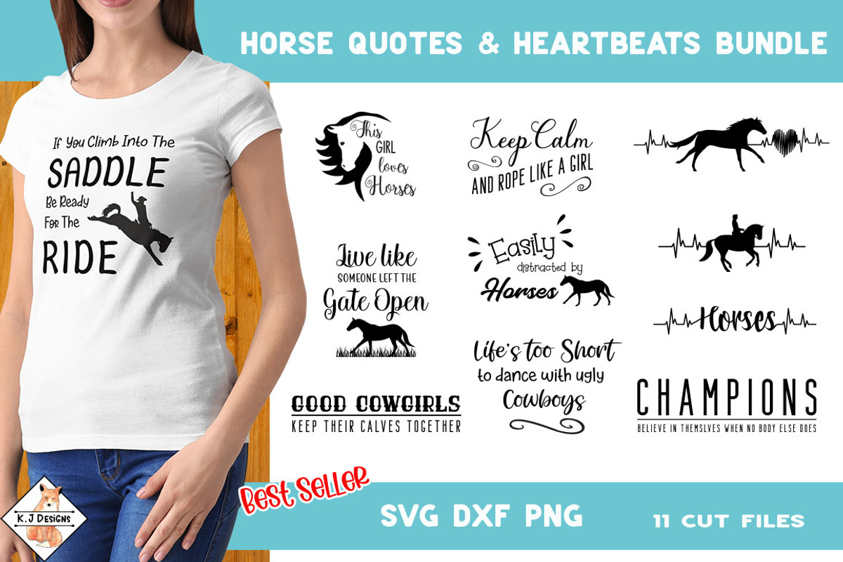 Horse Quotes & Heartbeats Bundle, an Illustration by Karen J (Photo 1 of 2)