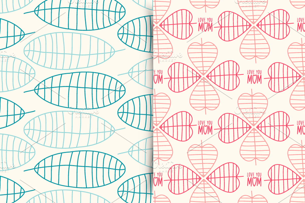 Outlines leaves-Patterns, an Illustration by himoki (Photo 3 of 5)