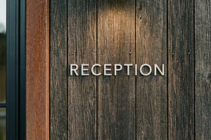 Modern Design Reception Signage, a Business Photo by Virgo Studio