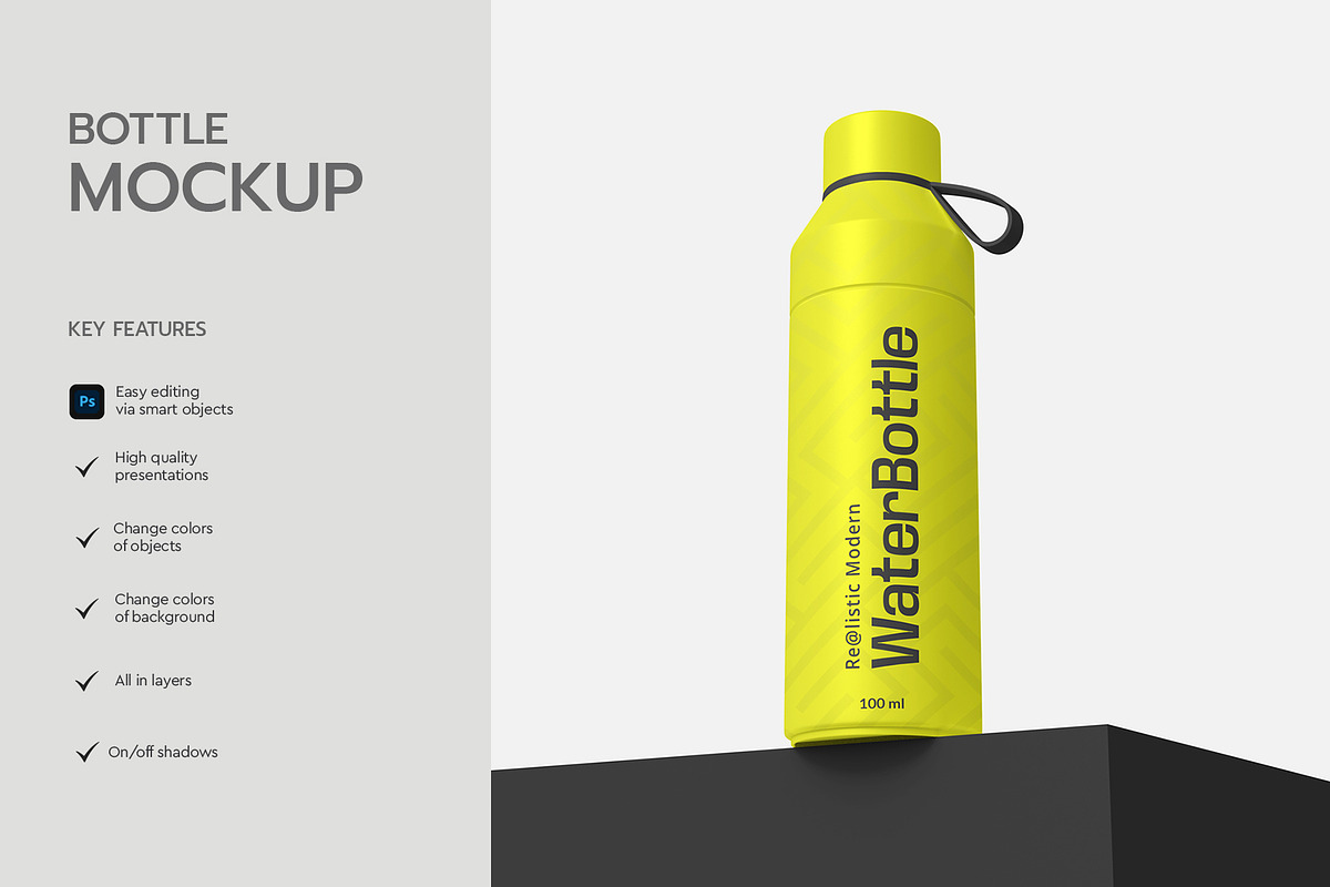 Realistic Water Bottle Mockup PSD, a Packaging Mockup by graphypix (Photo 2 of 4)