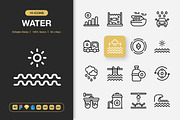 Water Icons, an Outline Icon by Spacepixel Creative (Thumbnail 1 of 2)
