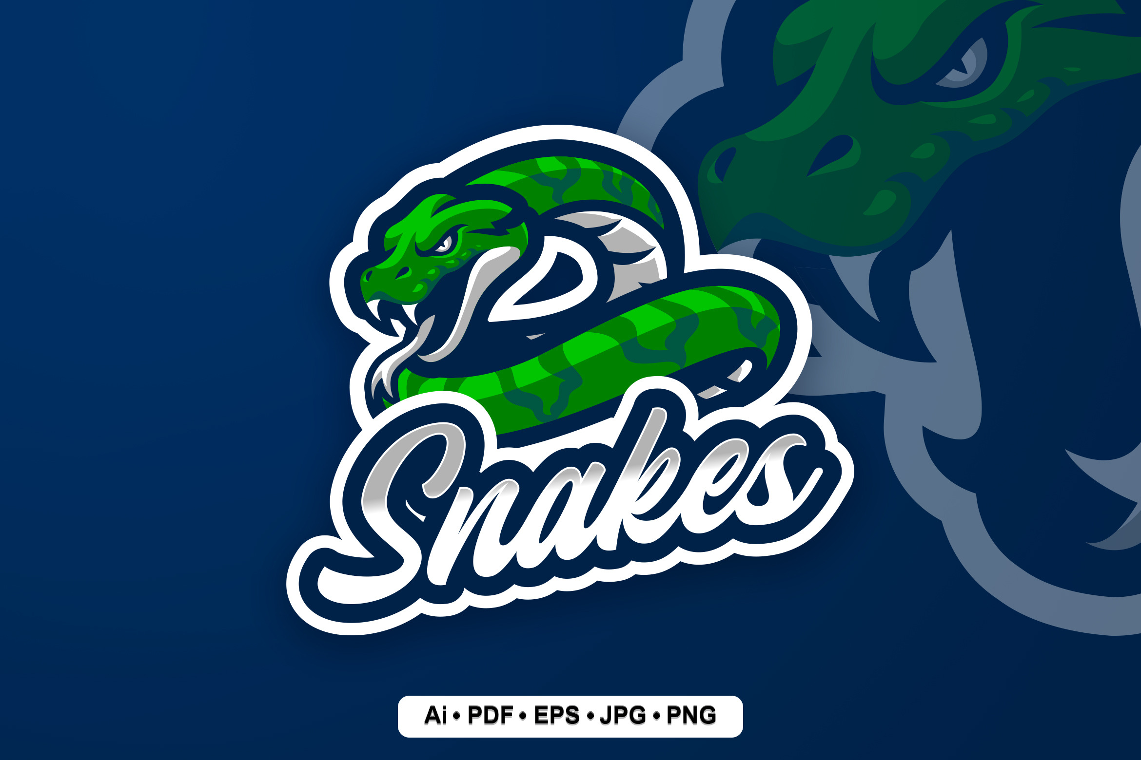 Snakes eSport Mascot Logo Template, a Branding & Logo Template by GRVS ...