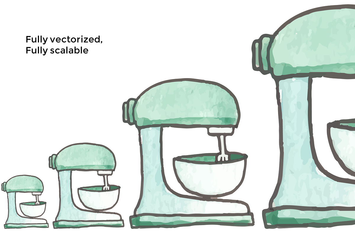 Vector Watercolor Baking Supplies, an Illustration by Hello Brio (Photo 4 of 4)