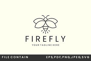 vector firefly linear style logo