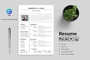 Professional Resume CV Template, a Resume Template by Blackcloud_Creations (Thumbnail 1 of 8)