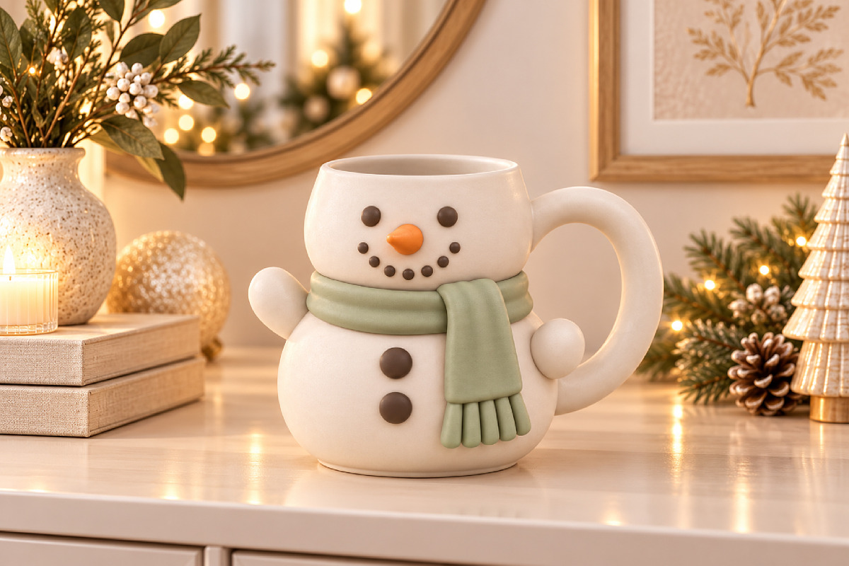 Christmas Snowman Mug STL, an Environmental 3D Model by Layerology (Photo 2 of 3)