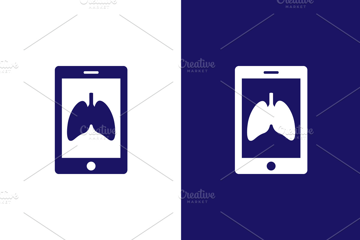 Human lungs and phone logo, an Object Illustration by GraphiShop