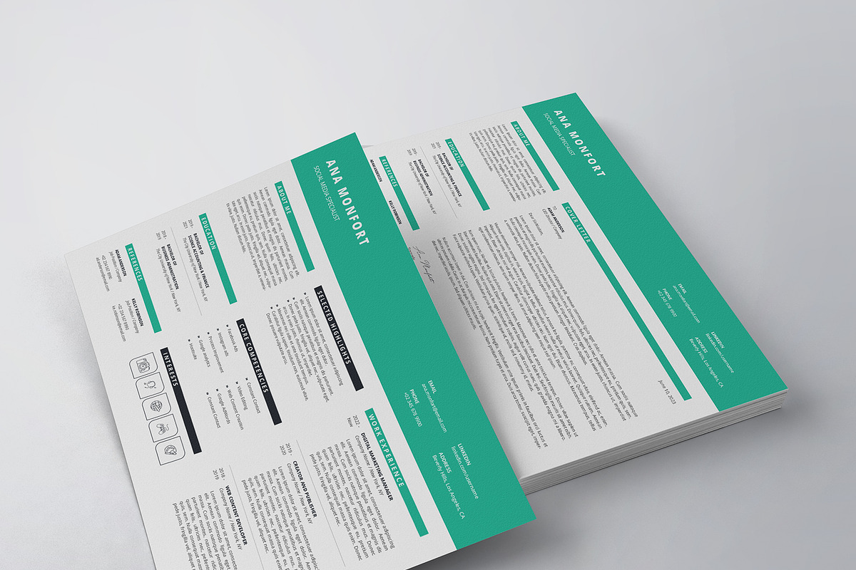 Landscape Resume/CV Template, a Resume Template by HueNestify