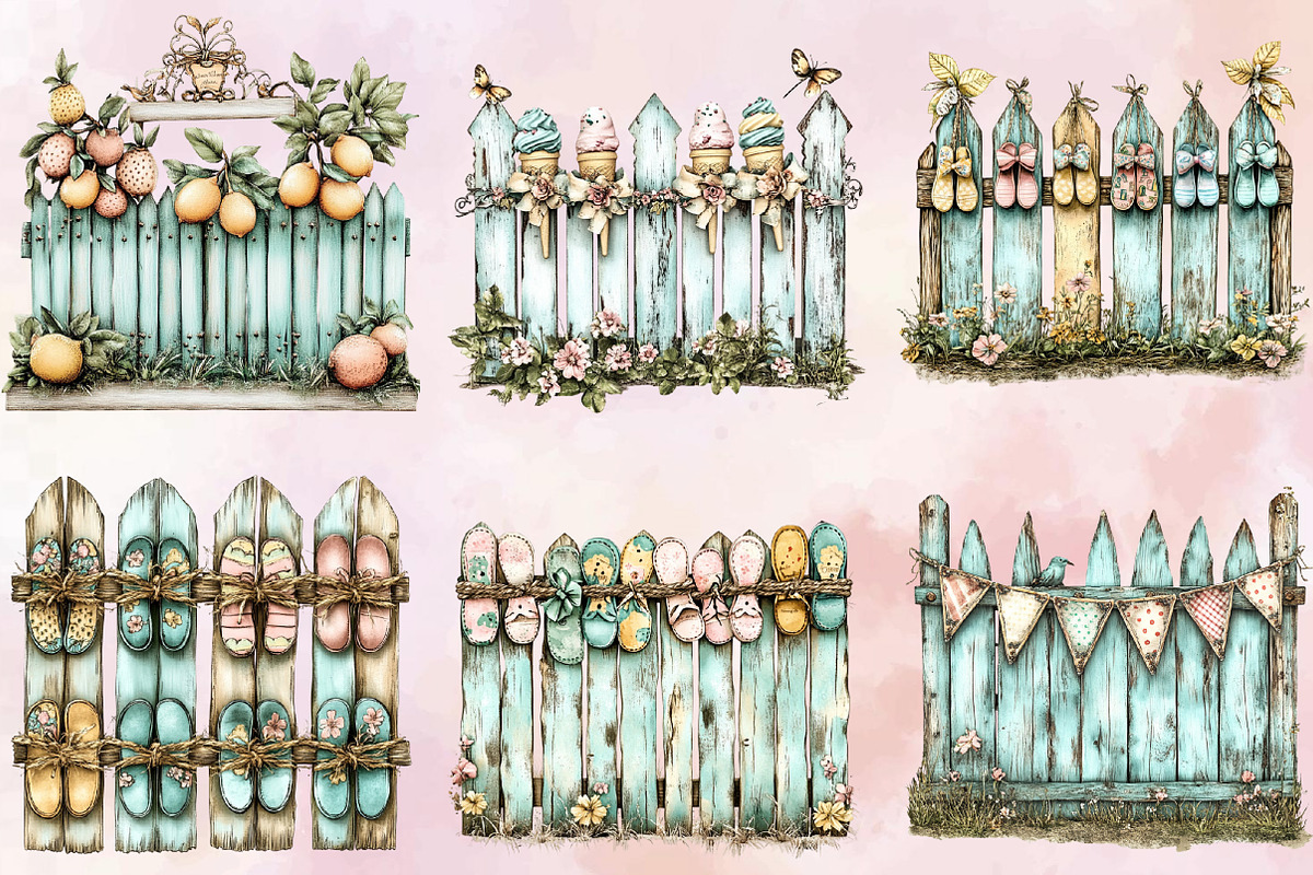 Summer Funny Fence Clipart, an Illustration by SVGArt (Photo 2 of 9)